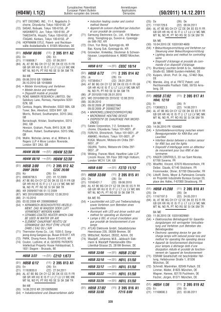 Bulletin 2011/50 - European Patent Office