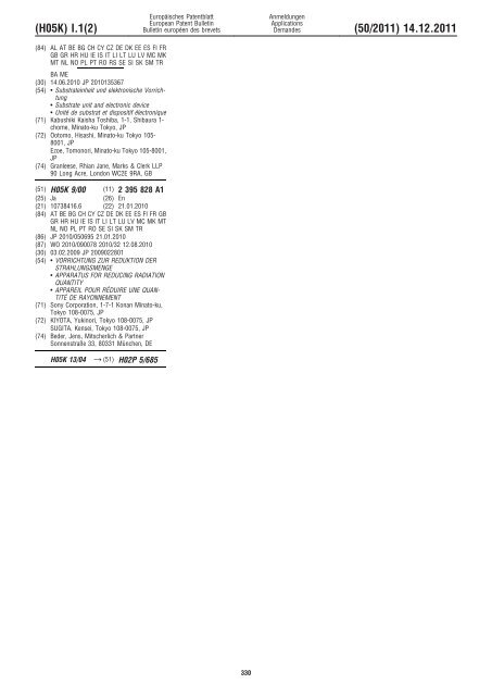 Bulletin 2011/50 - European Patent Office