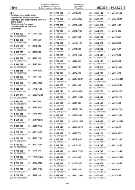 Bulletin 2011/50 - European Patent Office