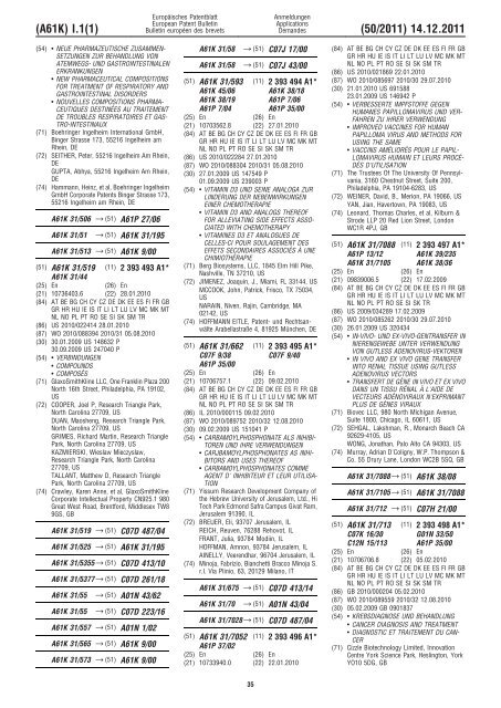 Bulletin 2011/50 - European Patent Office