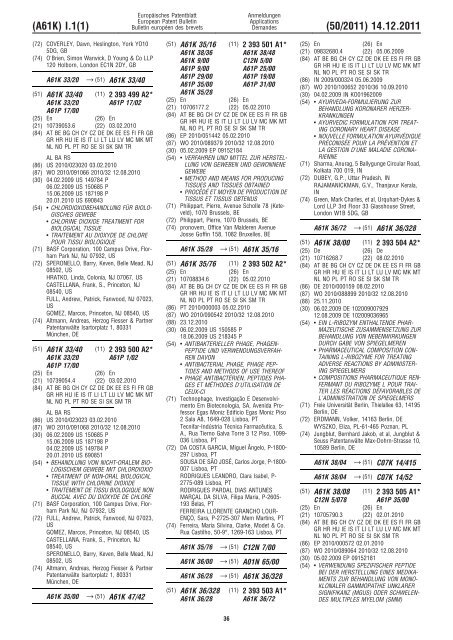 Bulletin 2011/50 - European Patent Office