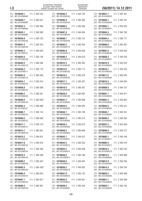 Bulletin 2011/50 - European Patent Office