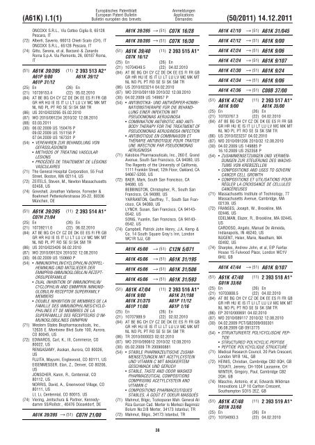 Bulletin 2011/50 - European Patent Office