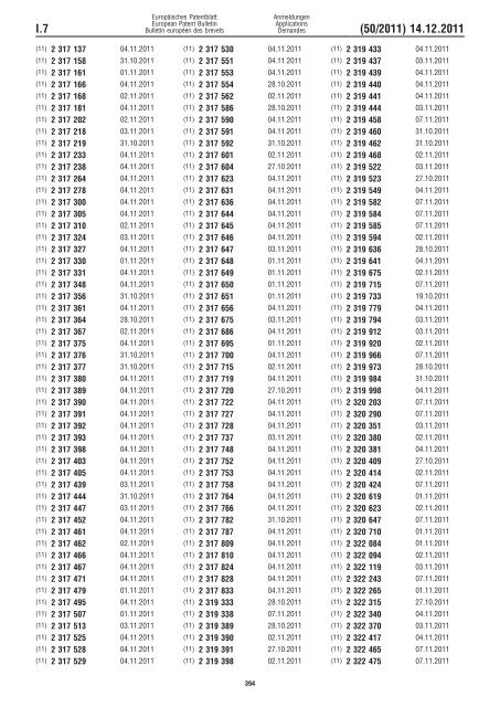 Bulletin 2011/50 - European Patent Office