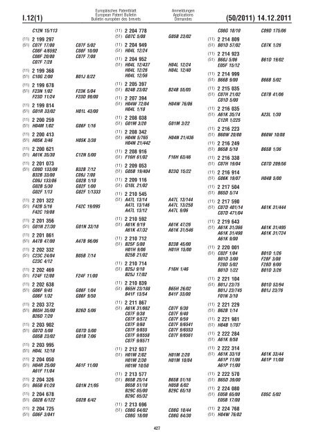 Bulletin 2011/50 - European Patent Office