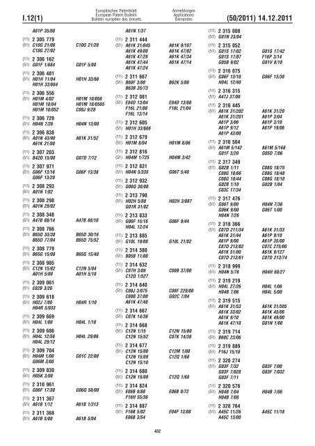 Bulletin 2011/50 - European Patent Office