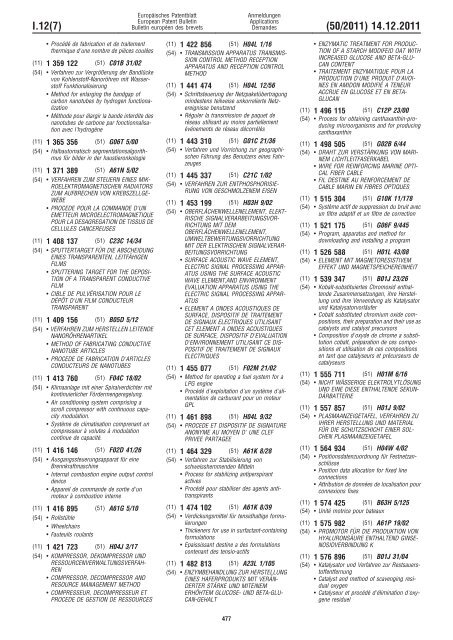 Bulletin 2011/50 - European Patent Office