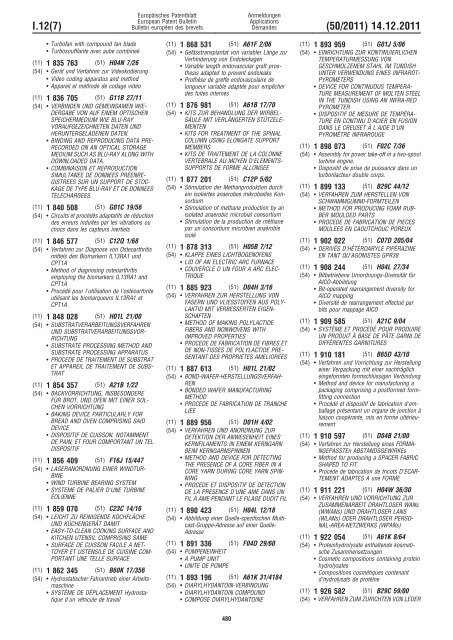 Bulletin 2011/50 - European Patent Office