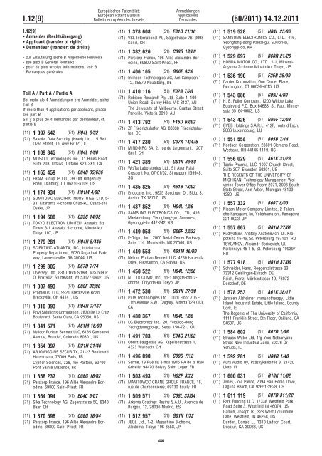 Bulletin 2011/50 - European Patent Office