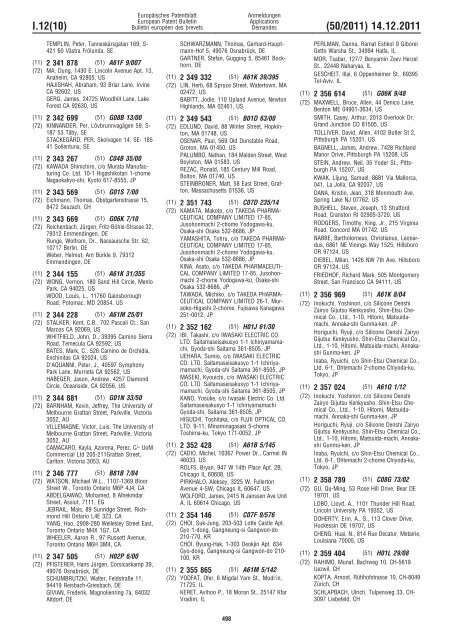 Bulletin 2011/50 - European Patent Office