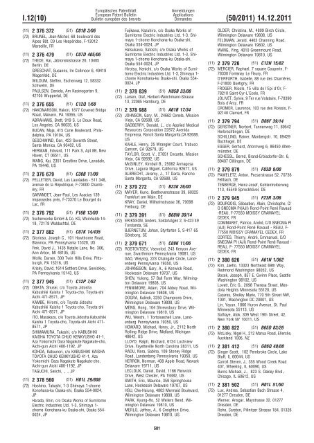 Bulletin 2011/50 - European Patent Office