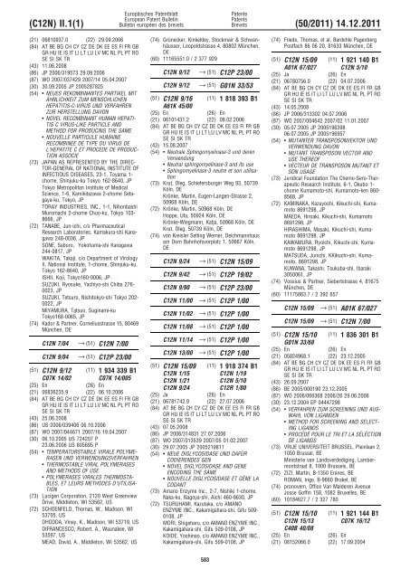 Bulletin 2011/50 - European Patent Office