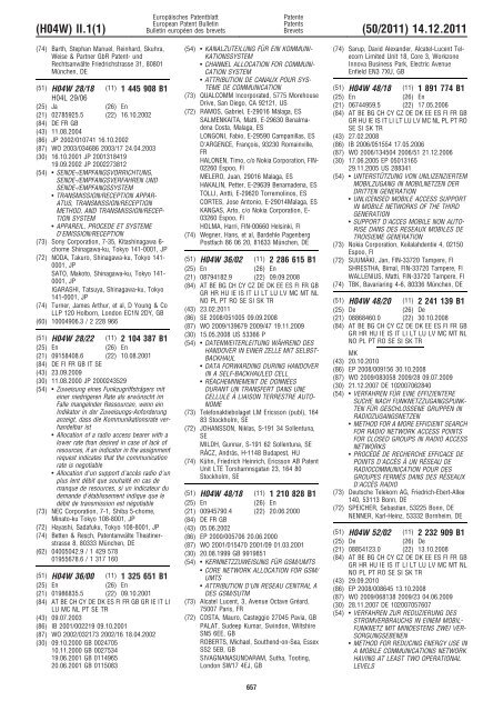 Bulletin 2011/50 - European Patent Office