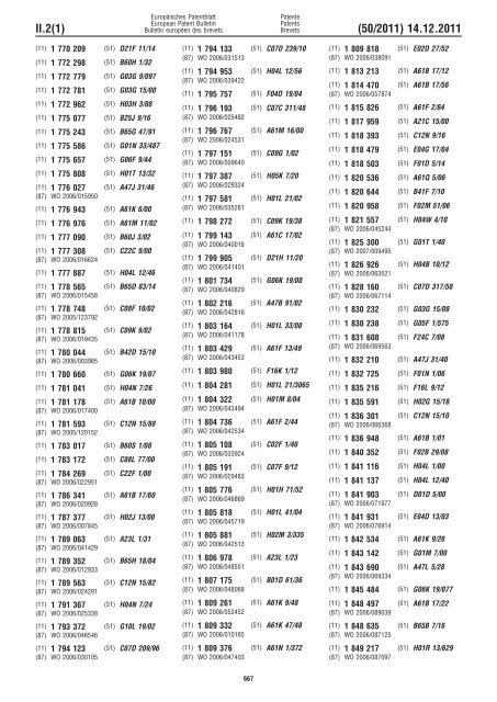 Bulletin 2011/50 - European Patent Office