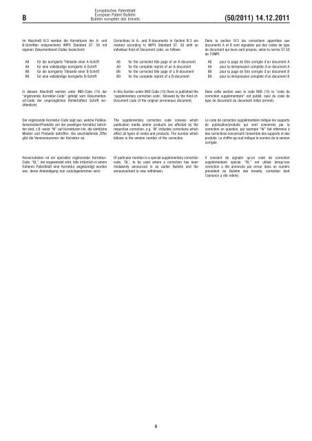 Bulletin 2011/50 - European Patent Office