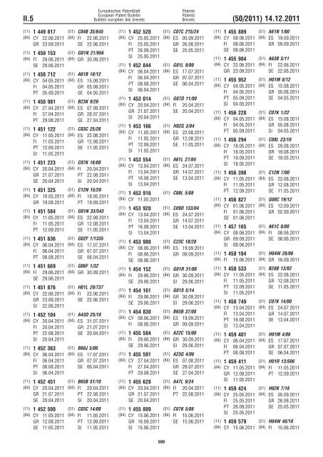 Bulletin 2011/50 - European Patent Office