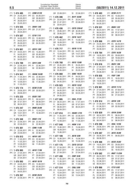 Bulletin 2011/50 - European Patent Office