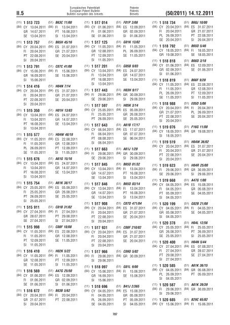 Bulletin 2011/50 - European Patent Office