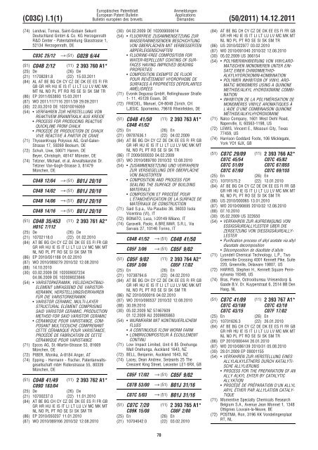 Bulletin 2011/50 - European Patent Office