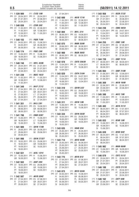 Bulletin 2011/50 - European Patent Office