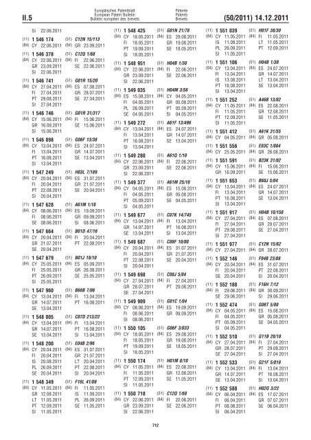 Bulletin 2011/50 - European Patent Office