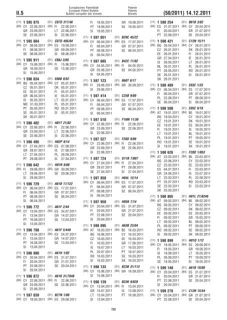 Bulletin 2011/50 - European Patent Office