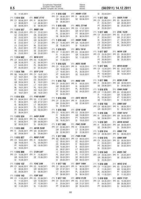 Bulletin 2011/50 - European Patent Office