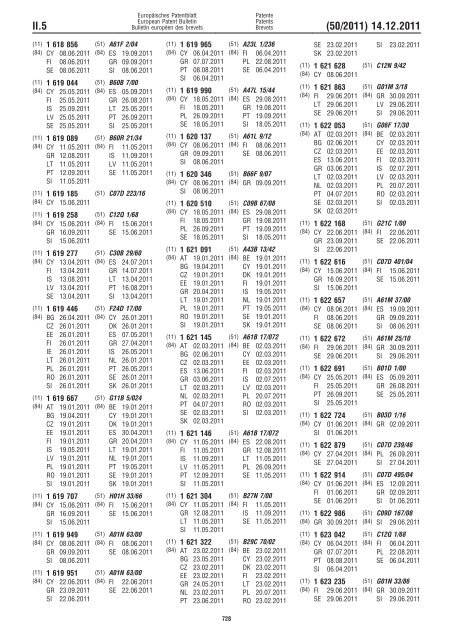 Bulletin 2011/50 - European Patent Office