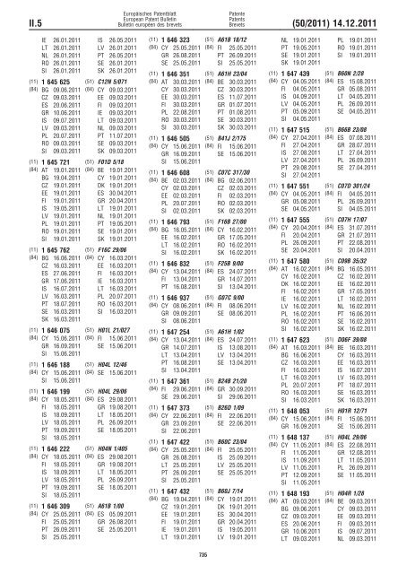 Bulletin 2011/50 - European Patent Office