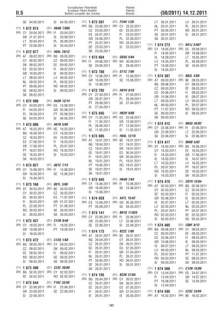 Bulletin 2011/50 - European Patent Office