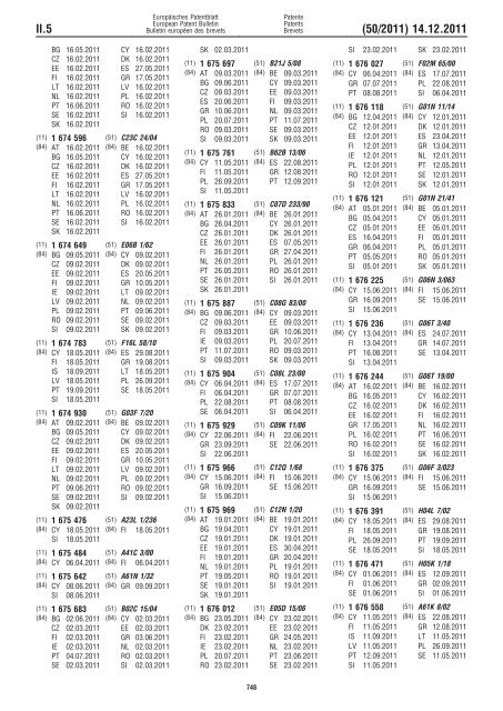 Bulletin 2011/50 - European Patent Office