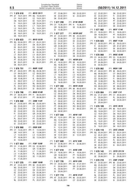 Bulletin 2011/50 - European Patent Office