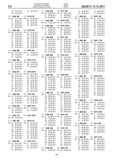 Bulletin 2011/50 - European Patent Office