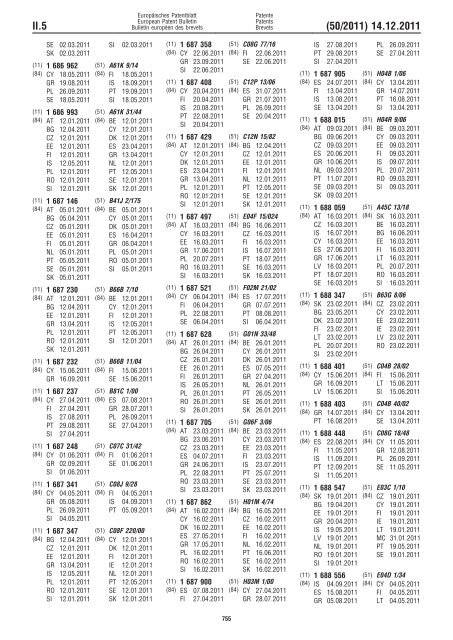 Bulletin 2011/50 - European Patent Office