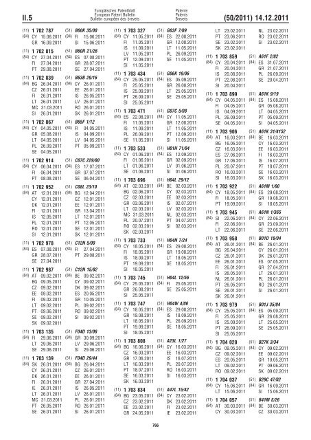 Bulletin 2011/50 - European Patent Office