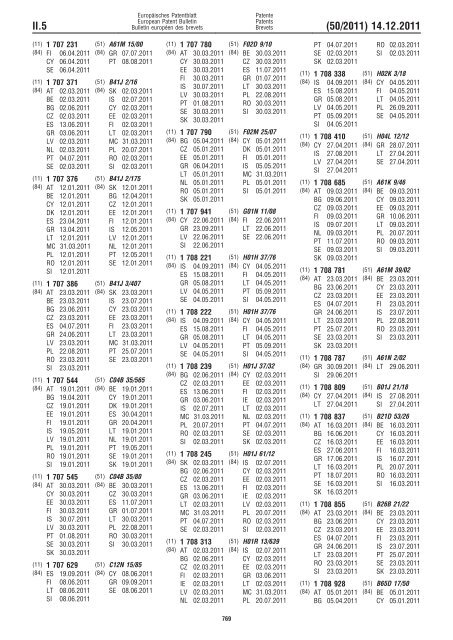 Bulletin 2011/50 - European Patent Office