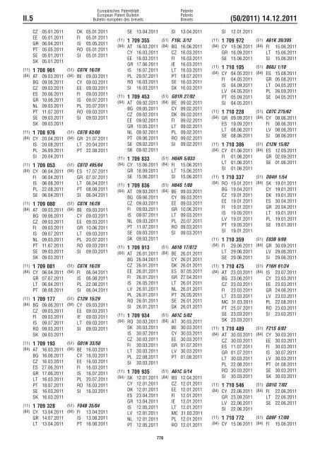 Bulletin 2011/50 - European Patent Office