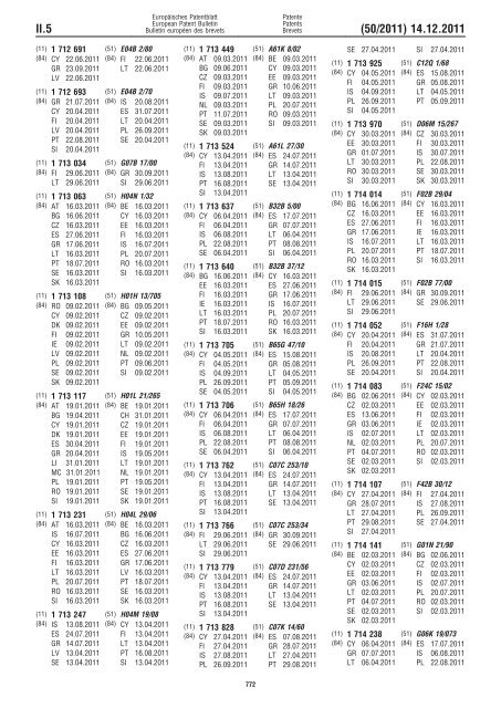 Bulletin 2011/50 - European Patent Office