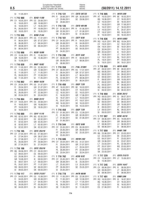 Bulletin 2011/50 - European Patent Office