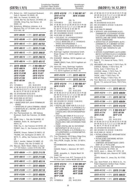 Bulletin 2011/50 - European Patent Office