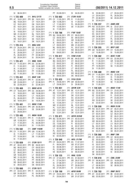 Bulletin 2011/50 - European Patent Office