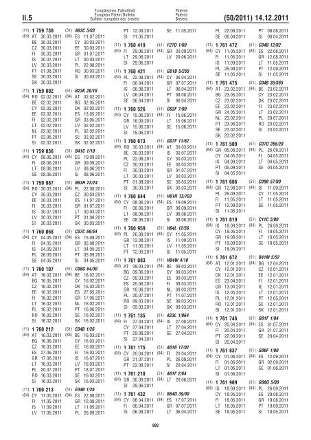 Bulletin 2011/50 - European Patent Office