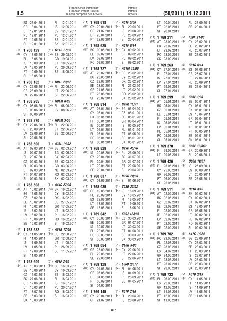 Bulletin 2011/50 - European Patent Office