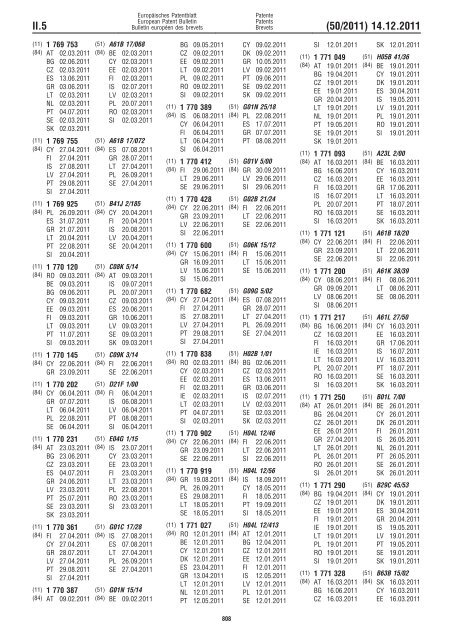 Bulletin 2011/50 - European Patent Office