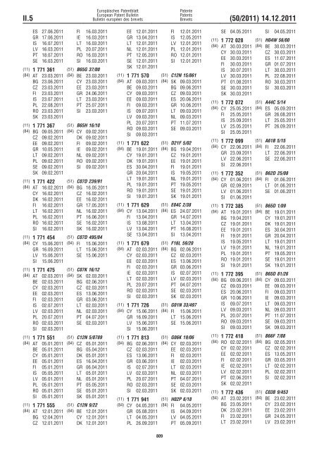 Bulletin 2011/50 - European Patent Office