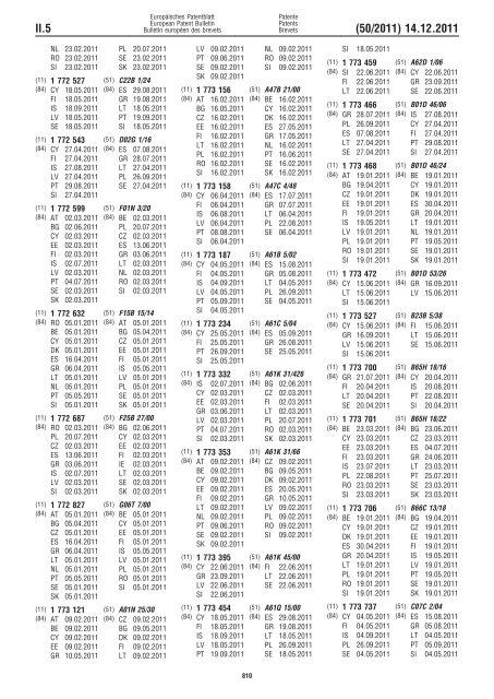 Bulletin 2011/50 - European Patent Office