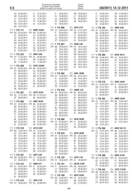 Bulletin 2011/50 - European Patent Office