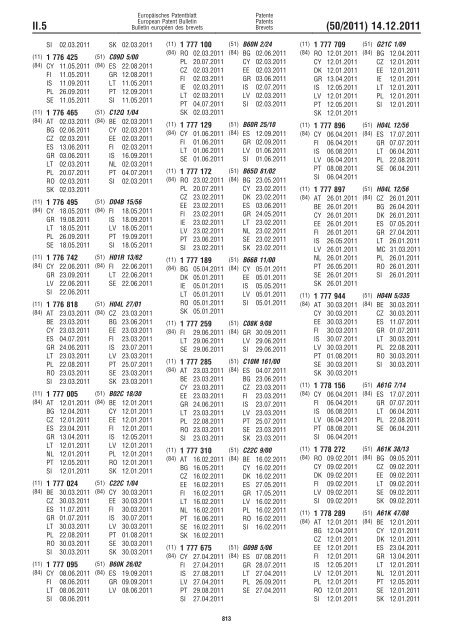 Bulletin 2011/50 - European Patent Office