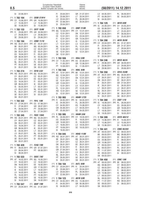 Bulletin 2011/50 - European Patent Office