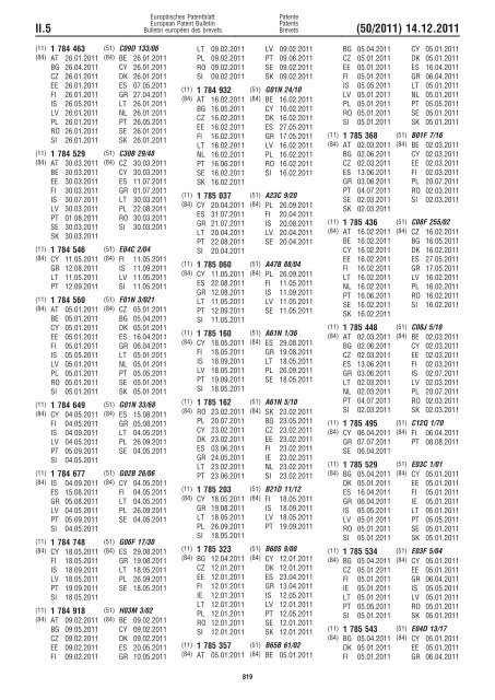 Bulletin 2011/50 - European Patent Office